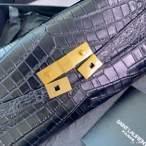 Repzbay REP LEATHER CLUTCH MANHATTAN IN CROCODILE-EMBOSSED YSL 0725